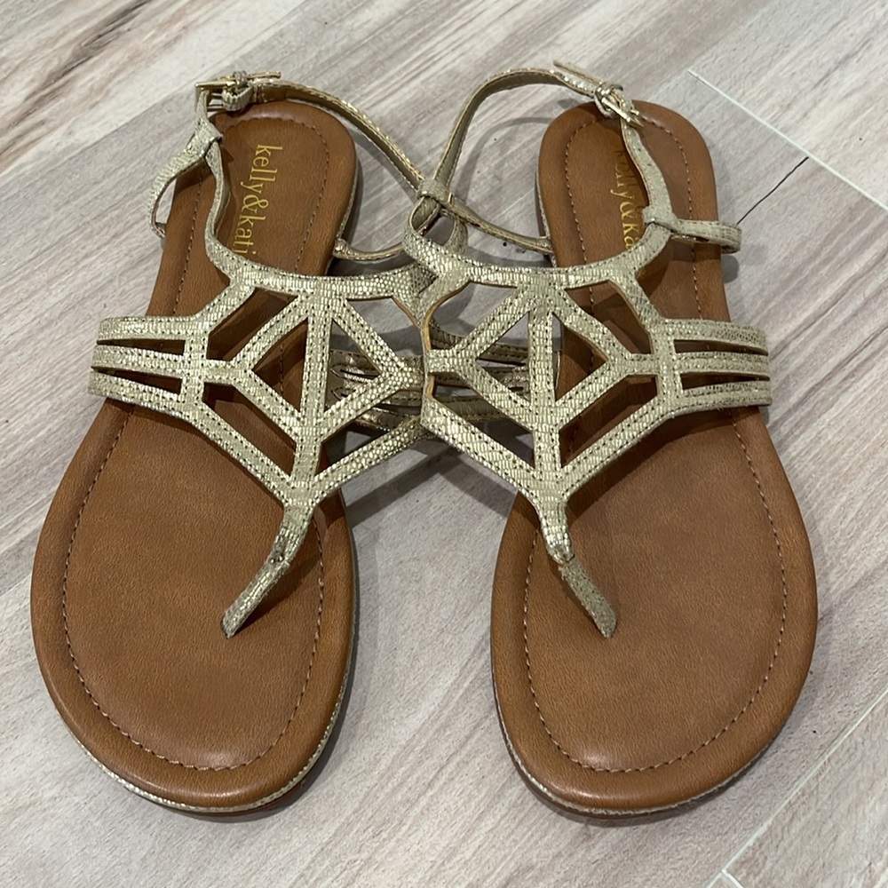 Gold Strappy Sandals